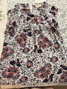 Loft Floral Ruffle Sleeveless Top